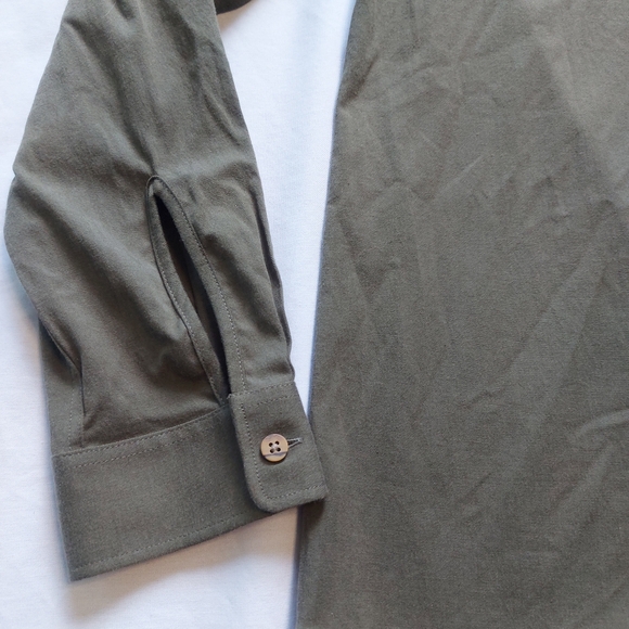 Zara Man Khaki Southwestern Pattern Button Up Long Sleeve Shirt, XL - Picture 5 of 9